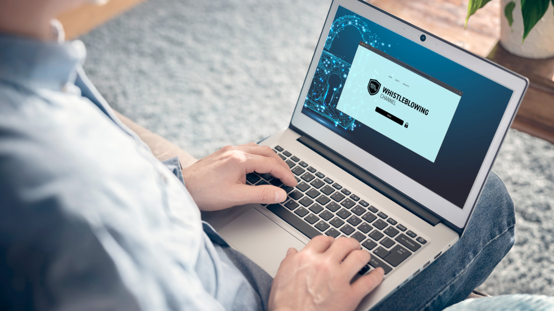 Man Using a computer