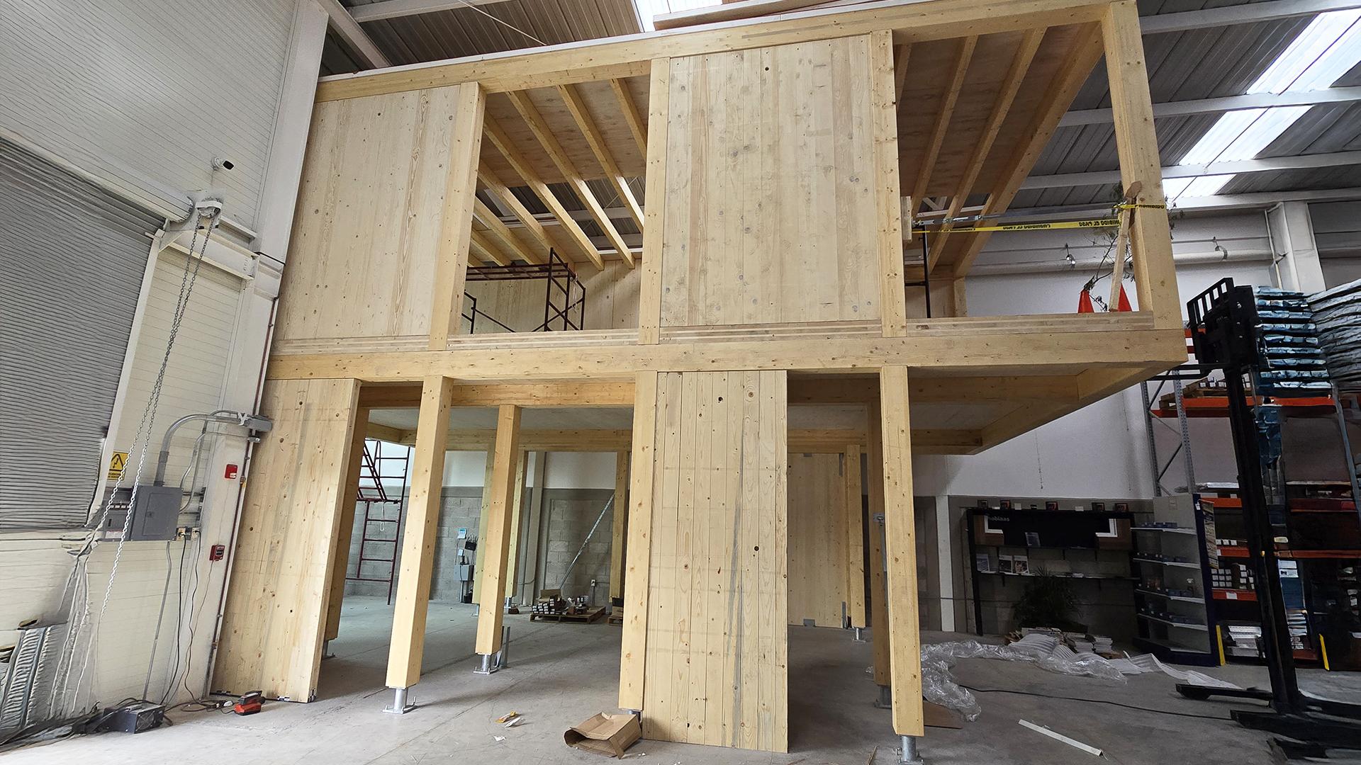 The first building with load-bearing walls made of CLT panels in Mexico 