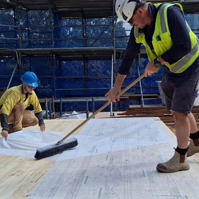 72 new house in cross laminated timber and concrete with DEFENCE ADHESIVE  