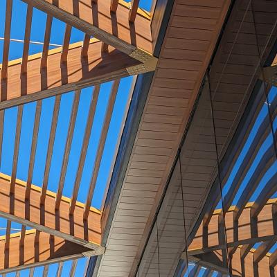 Pergola con travi di legno lamellari