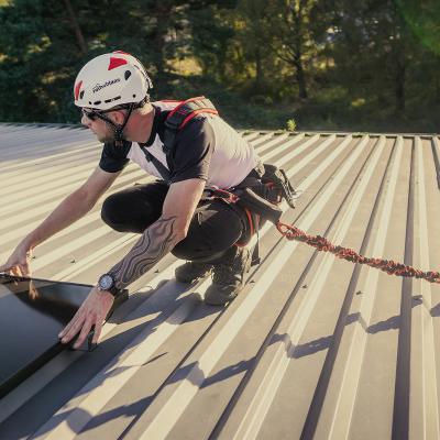 photovoltaic maintenance on a metal roof 