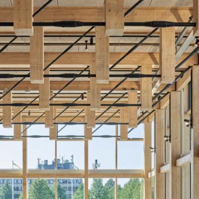 Sara Kulturhus in Svezia, edificio ibrido acciaio-legno