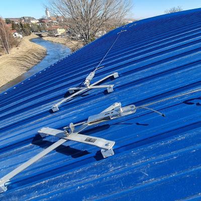   Standing seam metal roof with certified anchor points for fall protection