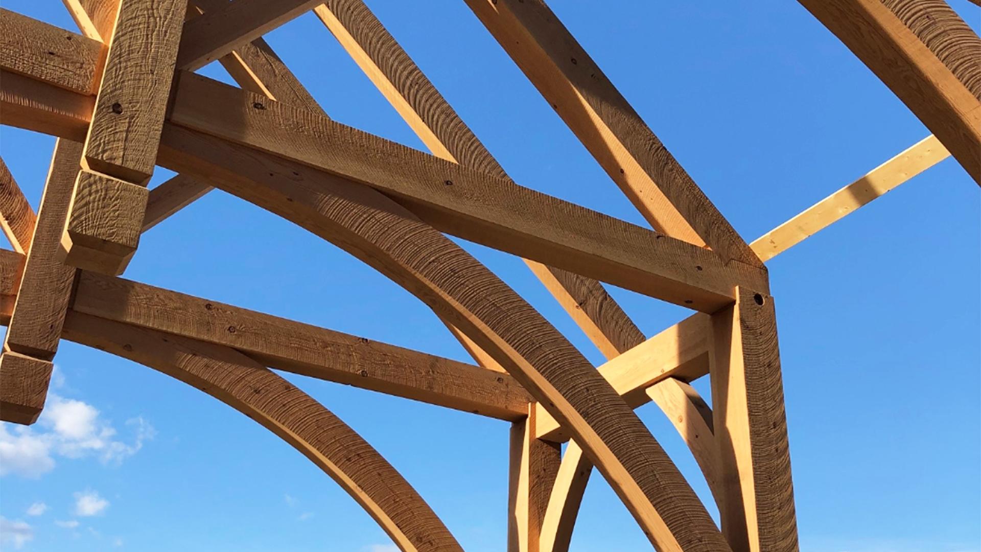 Hardwood frame structure with screws for high-density timber