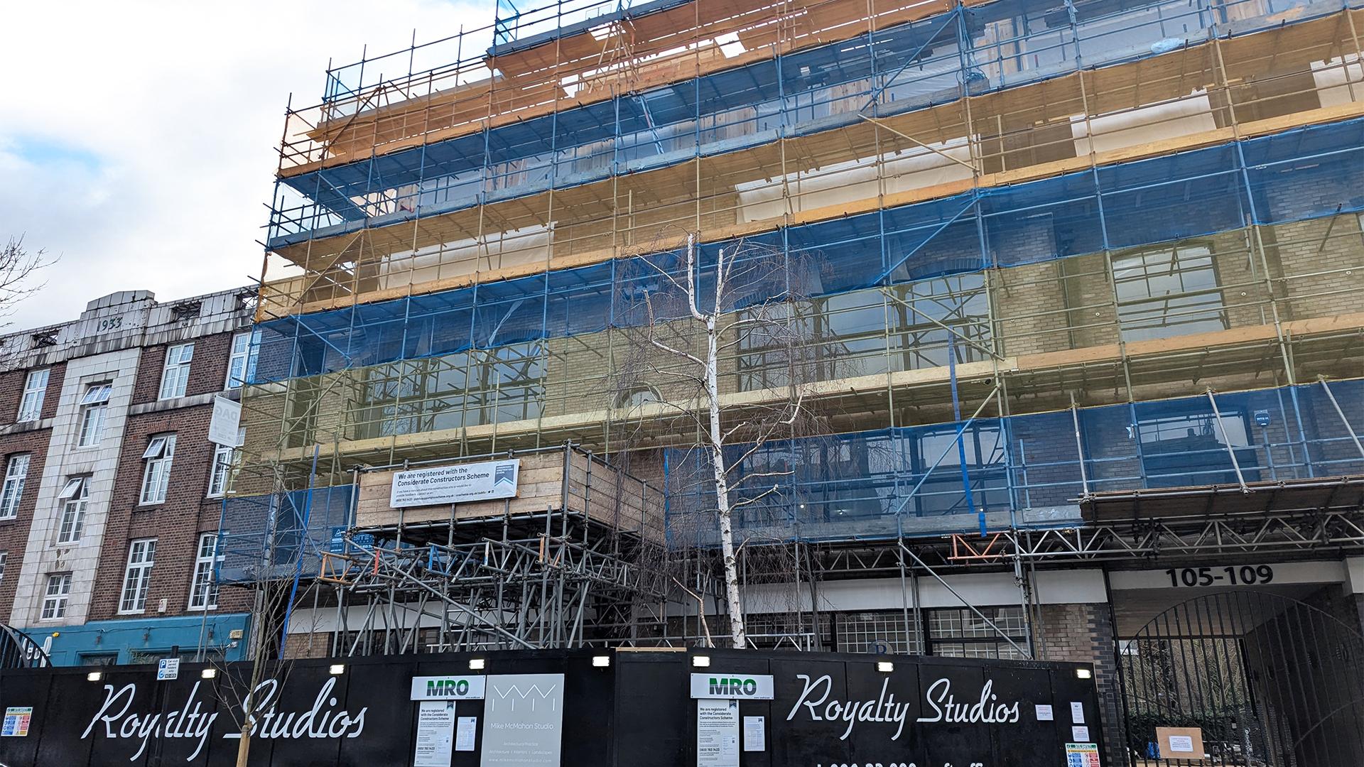 Royalty Studios, CLT structure under construction