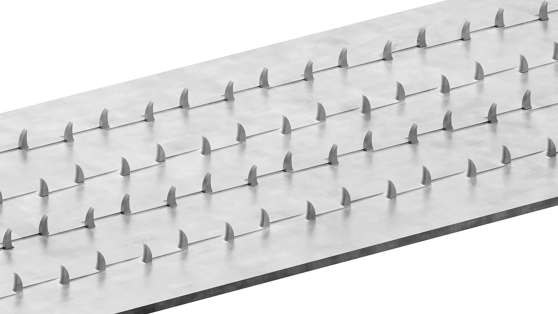 Dettaglio piastre metalliche SHARP METAL con uncini contrapposti