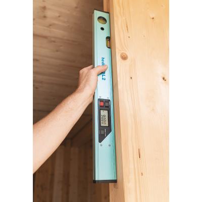 HERON spirit level on timber background