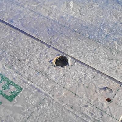 CLT panels protected with self-adhesive membrane during transport and construction phase