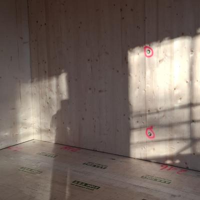 RING connectors pre-installed in CLT panels for fast on-site assembly