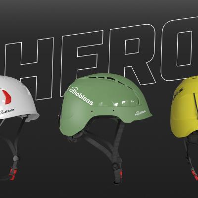 HERO Rothoblaas safety helmet with EN 397:2025 Type II certification and integrated adjustment system