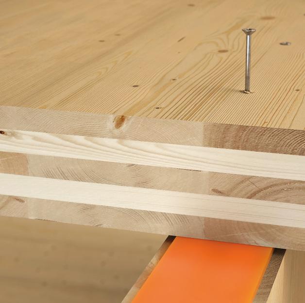 Timber joint with resilient profile for acoustic and structural performance in mass timber construction
