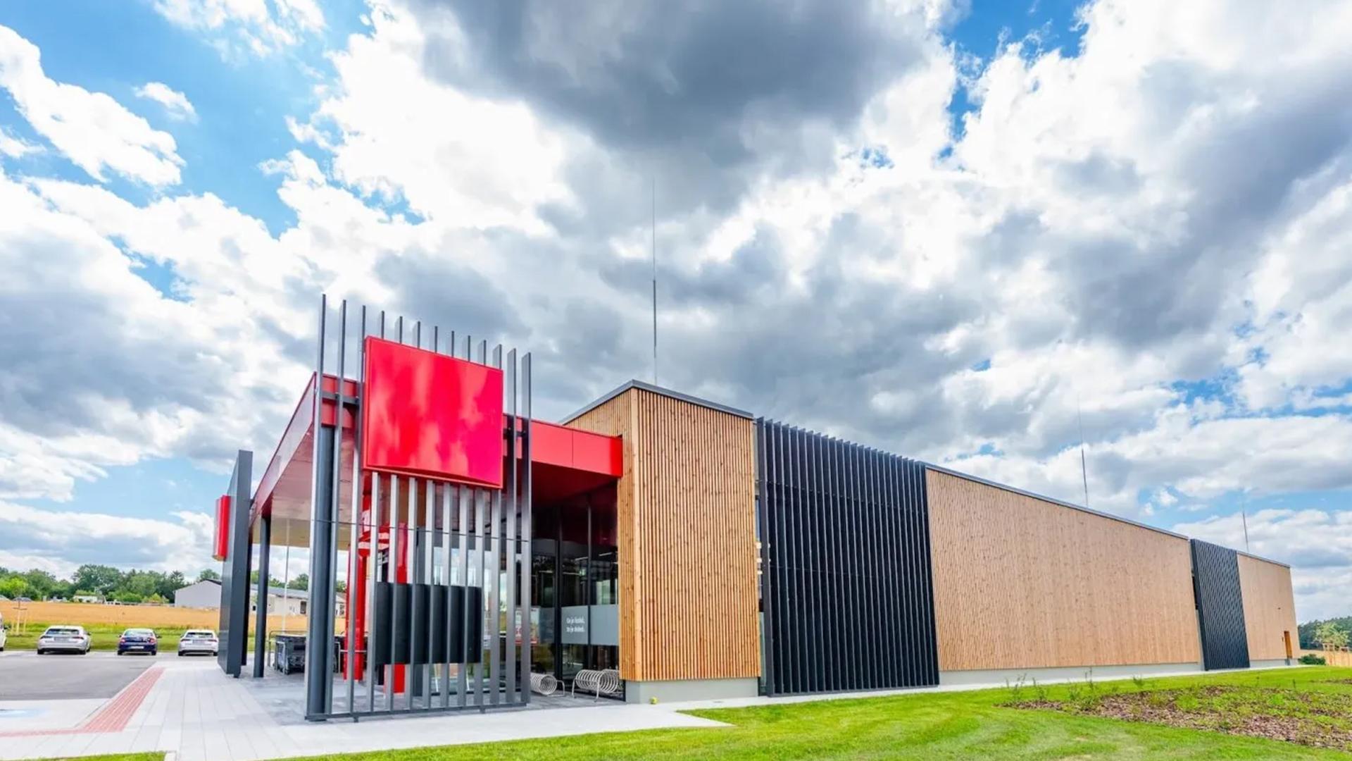 Timber supermarket built with prefabricated modular elements