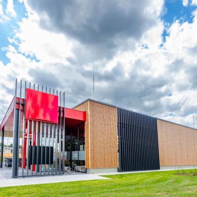 Timber supermarket built with prefabricated modular elements