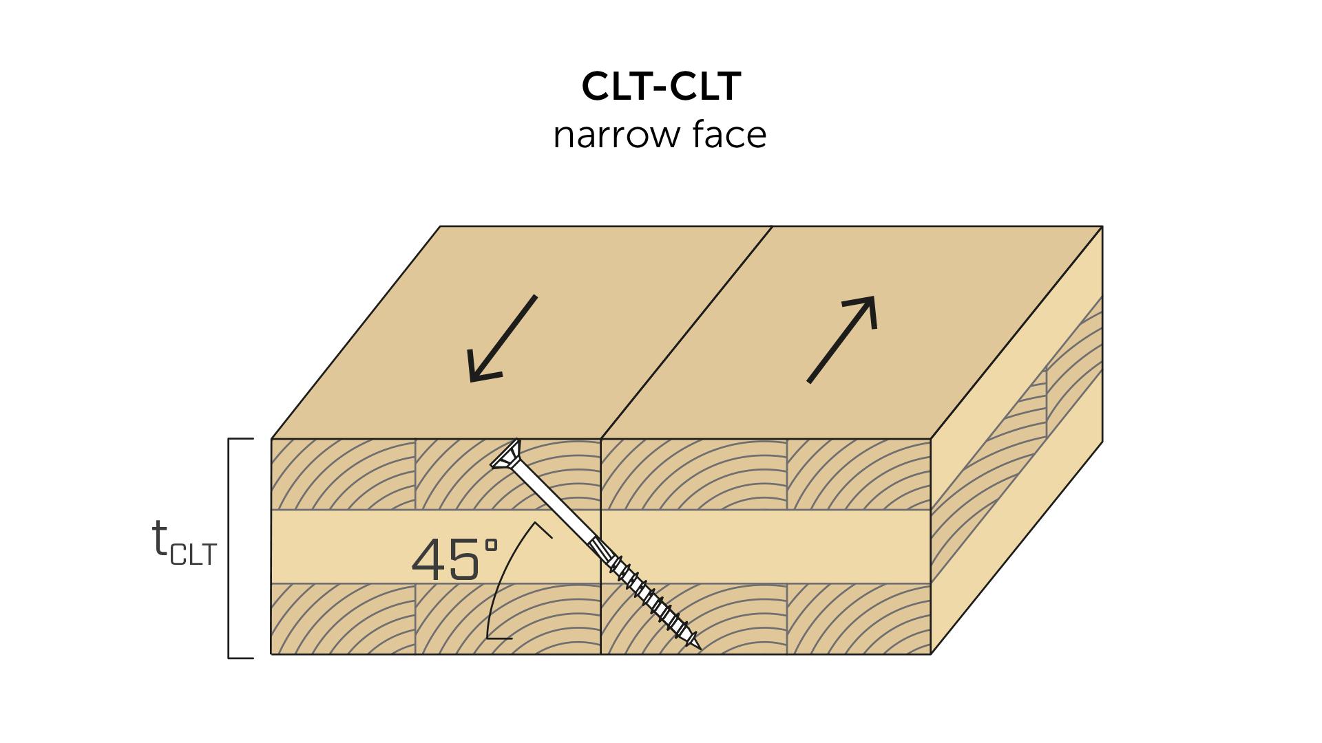 Crossed screw connection in a CLT floor diaphragm using fully threaded timber screws at 45° to increase diaphragm stiffness 