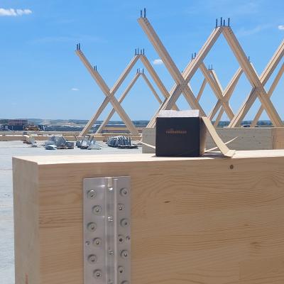 ALUMEGA concealed timber-to-timber connector installed in a GLT element
